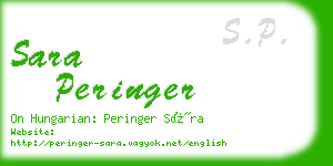 sara peringer business card